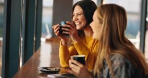 Enjoynig coffee in Dubai