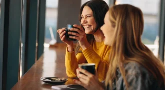 Enjoynig coffee in Dubai